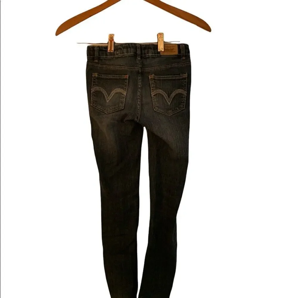 LEVI’S Girls Skinny Fit Jeans With Adjustable Waistband - Dark Wash / Size: 8R